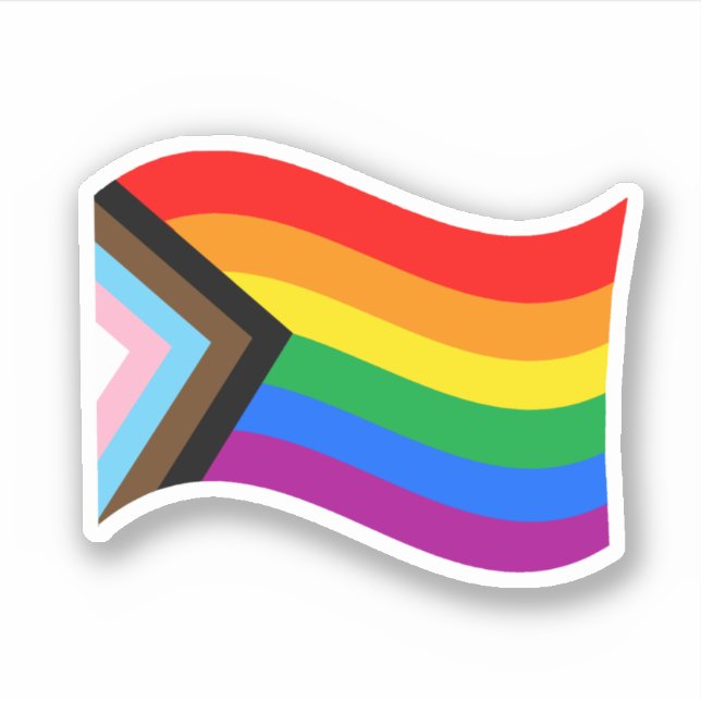 Wavy Progress Pride Flag Aufkleber (Vorderseite)
