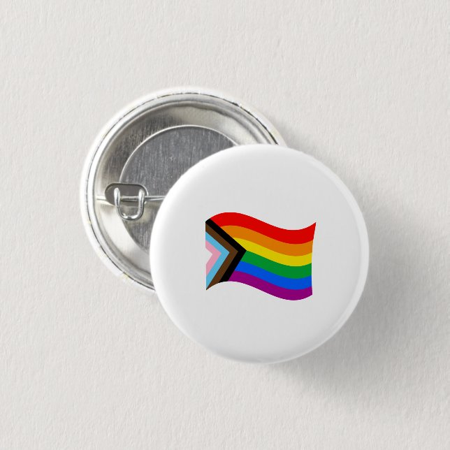 Wavy Progress Pride Flag Button (Vorne & Hinten)
