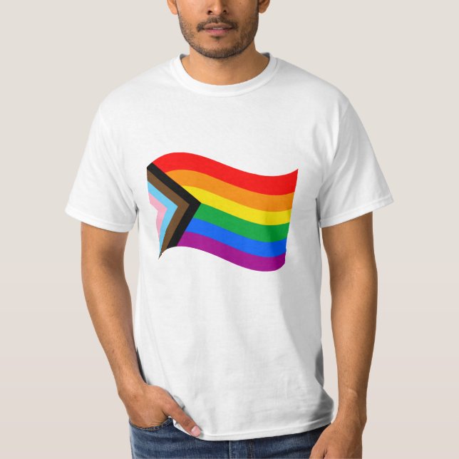 Wavy Progress Pride Flag T-Shirt (Vorderseite)