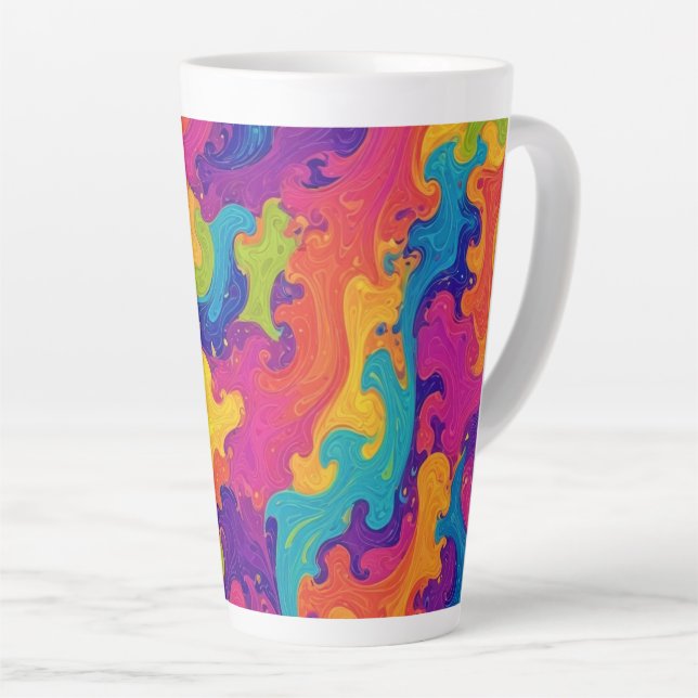 Wavy Psychedelic Design Milchtasse (Rechte Ecke)