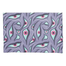 Wavy Psychedelischer Horror - Lila Eye Pattern Kissenbezug
