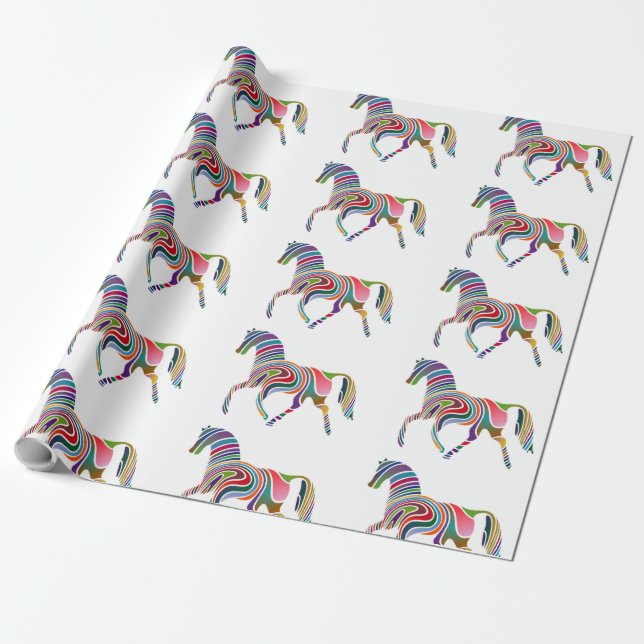 WAVY RAINBOW HORSE GESCHENKPAPIER (Ungerollt)