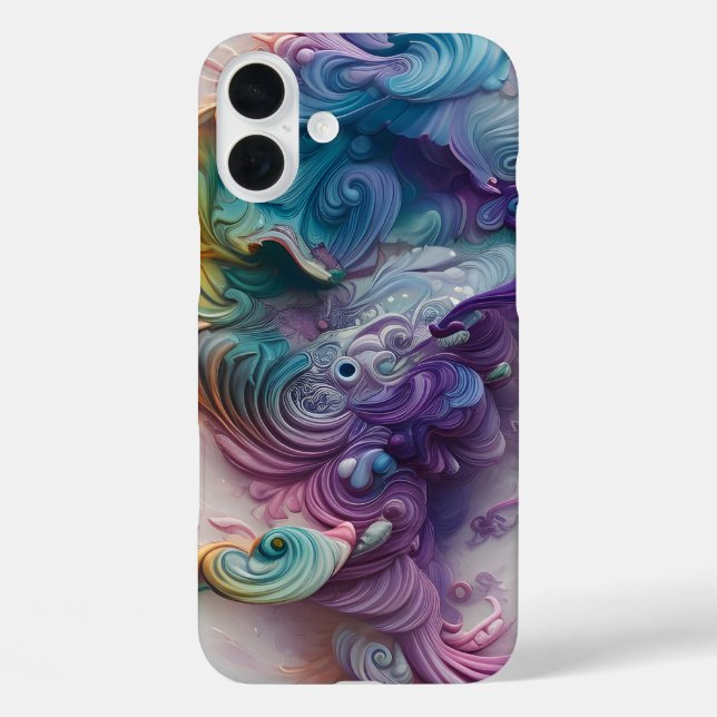 Wavy Rainbow Pastels AI Art Case-Mate iPhone Hülle (Rückseite)
