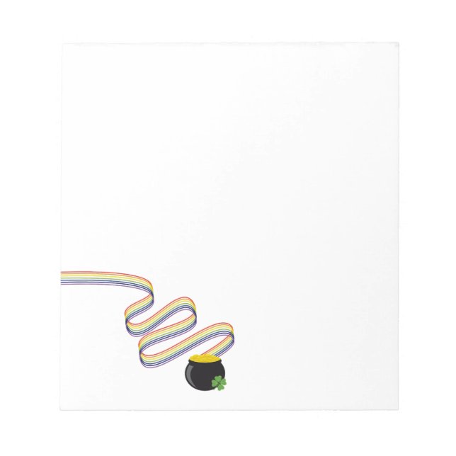Wavy Rainbow Stripes Leading to Pot of Gold Notizblock (Vorderseite)