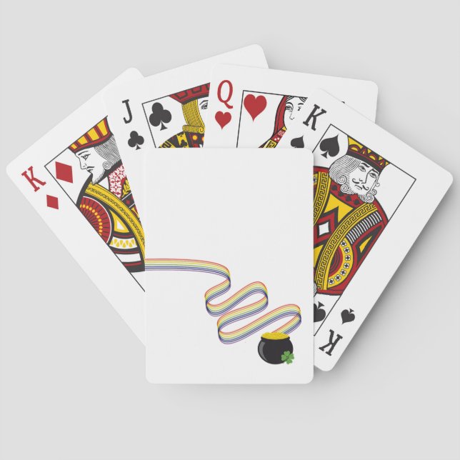 Wavy Rainbow Stripes Leading to Pot of Gold Spielkarten (Rückseite)