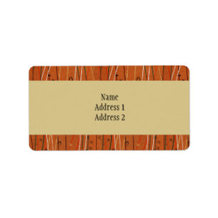 Wavy Red Strips: Moderne japanische Abstrakte Kuns Adressaufkleber