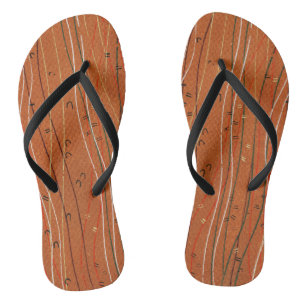 Wavy Red Strips: Moderne japanische Abstrakte Kuns Flip Flops