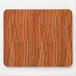 Wavy Red Strips: Moderne japanische Abstrakte Kuns Mousepad