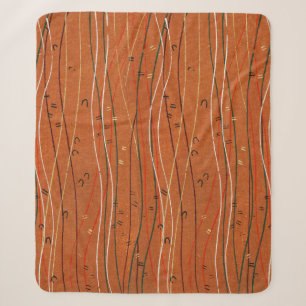 Wavy Red Strips: Moderne japanische Abstrakte Kuns Sherpadecke