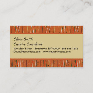 Wavy Red Strips: Moderne japanische Abstrakte Kuns Visitenkarte