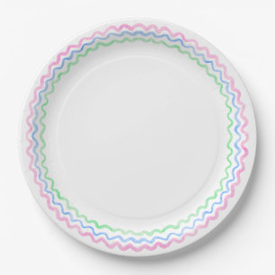 Wavy-Regenbogen-Preppy Pappteller