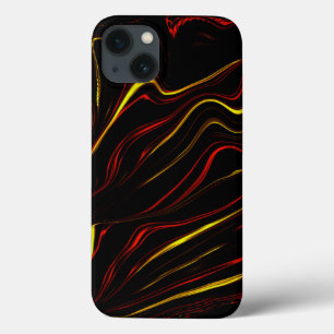 Wavy rote goldene lange Striche auf dunklem Hinter Case-Mate iPhone Hülle