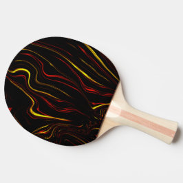 Wavy rote goldene lange Striche auf dunklem Hinter Tischtennis Schläger