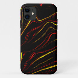 Wavy rote goldene lange Striche auf schwarzem Hint Case-Mate iPhone Hülle