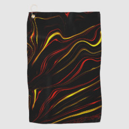 Wavy rote goldlange Spuren auf schwarzem Hintergru Golfhandtuch