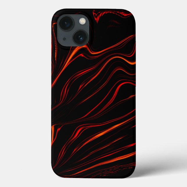 Wavy rote lange Striche auf dunklem Hintergrund Case-Mate iPhone Hülle (Rückseite)