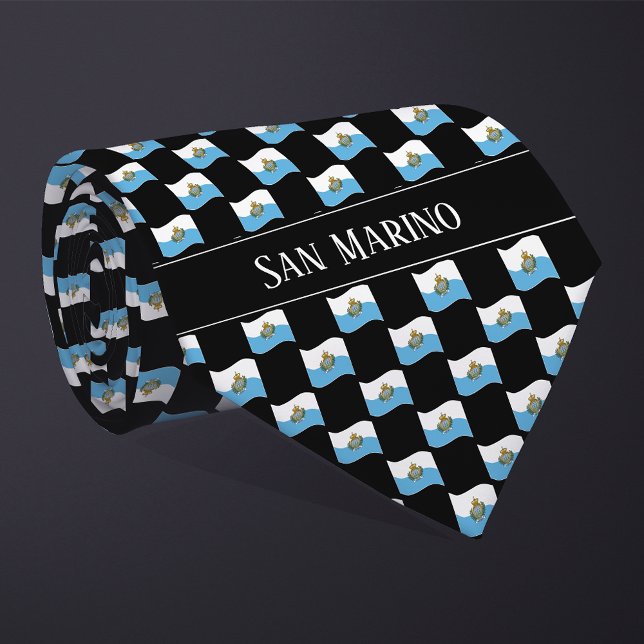 Wavy San Marino Flag Pattern  Krawatte (Von Creator hochgeladen)