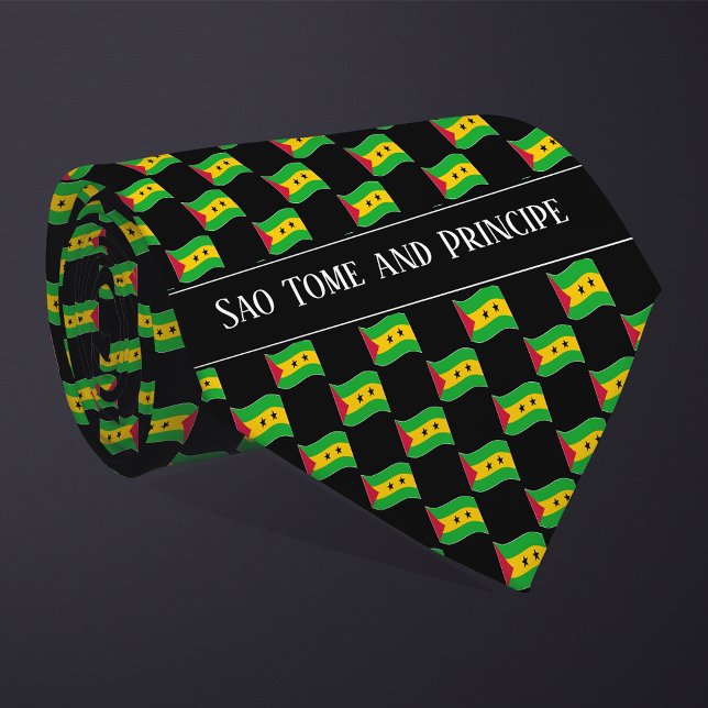 Wavy Sao Tome and Principe Flag Pattern  Krawatte (Von Creator hochgeladen)