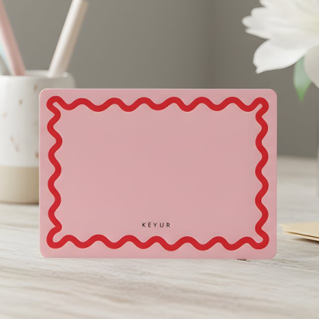 Wavy Simple Stationery Note Card Mitteilungskarte (Von Creator hochgeladen)