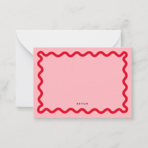 Wavy Simple Stationery Note Card Mitteilungskarte