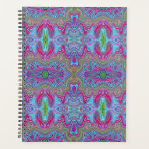 Wavy Sky Blue Multicologe Trippy Muster Planer