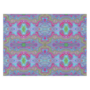 Wavy Sky Blue Multicolored Trippy Pattern Tischdecke