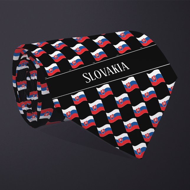 Wavy Slovakia Flag Pattern  Krawatte (Von Creator hochgeladen)
