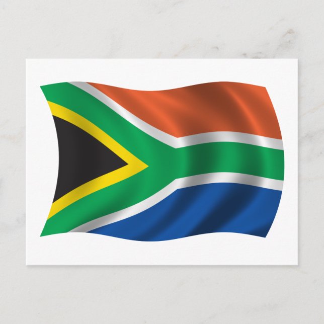 Wavy South Africa Flag Postkarte (Vorderseite)