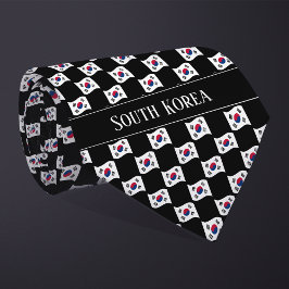 Wavy South Korea Flag Pattern Krawatte