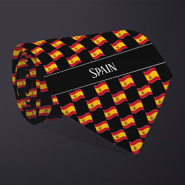 Wavy Spain Flag Pattern Krawatte