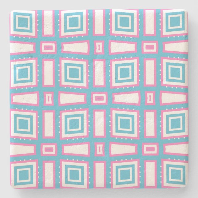 Wavy Square Kalkstein Untersetzer (Vorderseite)