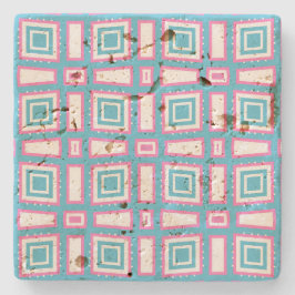 Wavy Square Travertine Untersetzer