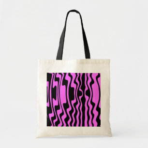 Wavy Strip - Schwarz und Magenta rosa Tragetasche