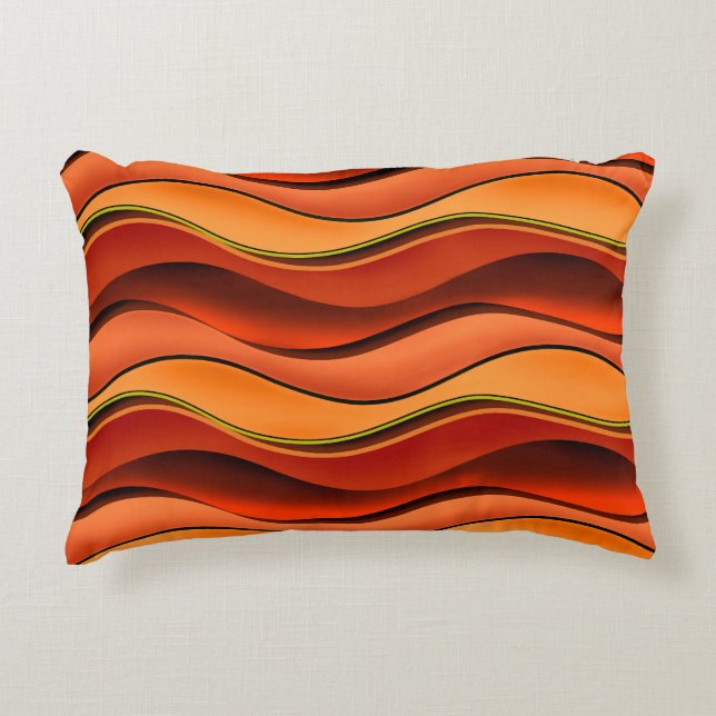 Wavy Stripes: Nahtloses Muster. Dekokissen (Vorderseite)