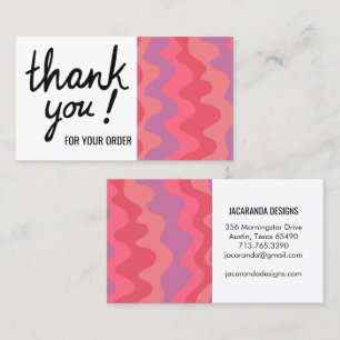 Wavy Stripes Vielen Dank für Ihre Bestellung Shopp Visitenkarte