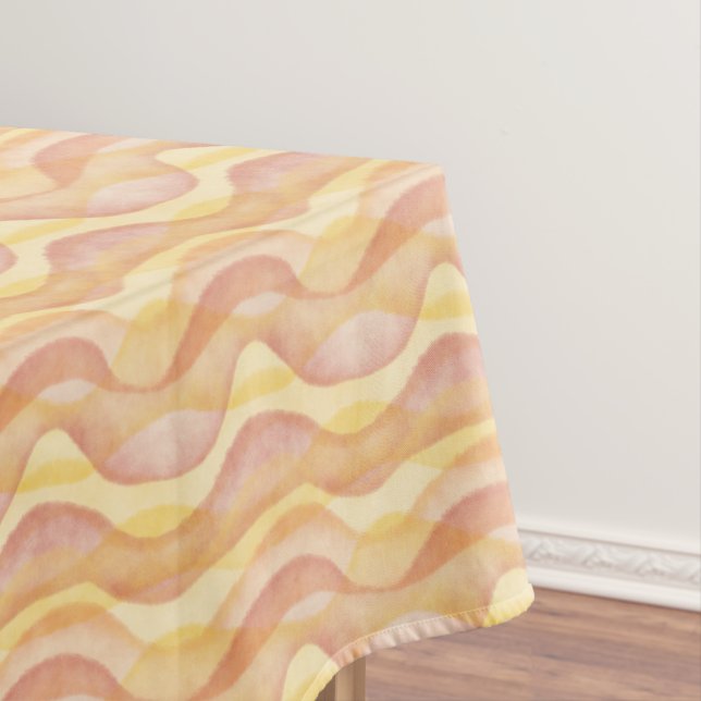 Wavy Strips, gelb und orange Tischdecke (Beispiel)