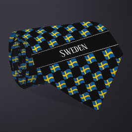 Wavy Sweden Flag Pattern Krawatte
