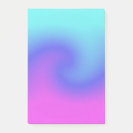 Wavy Swirl Pink Lila Blue Aqua Color Flow Post-it Klebezettel