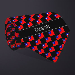 Wavy Taiwan Flag Pattern Krawatte