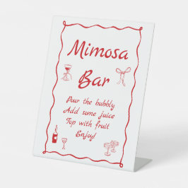 Wavy Thats Amore Brautparty Mimosa Bar Sockelschild