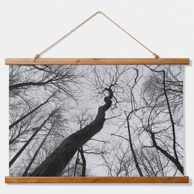 Wavy_Tree_Tapestry  Wandteppich Mit Holzrahmen (Vorne)