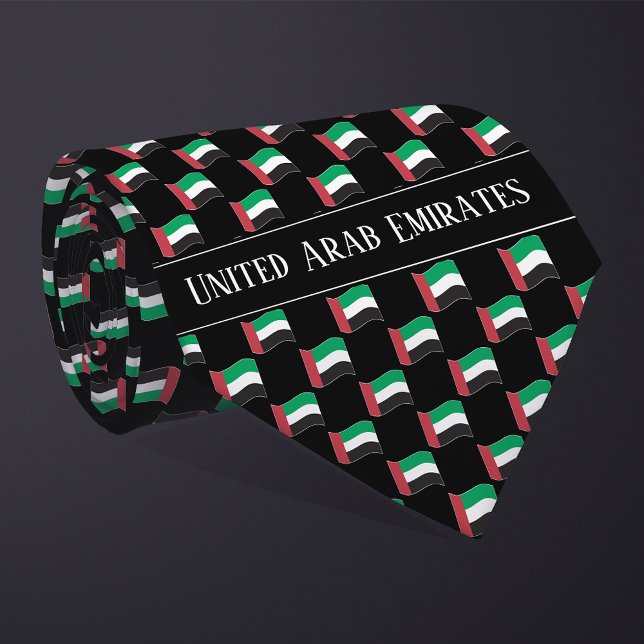 Wavy United Arab Emirates Flag Pattern  Krawatte (Von Creator hochgeladen)