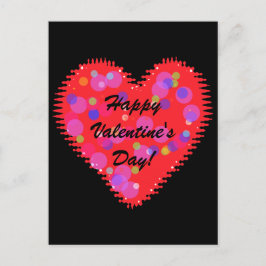 Wavy Valentine Day Heart and Circles Holiday Pos Feiertagspostkarte
