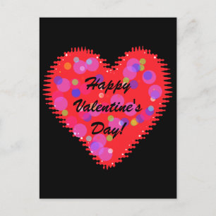 Wavy Valentine Day Heart and Circles Holiday Pos Feiertagspostkarte