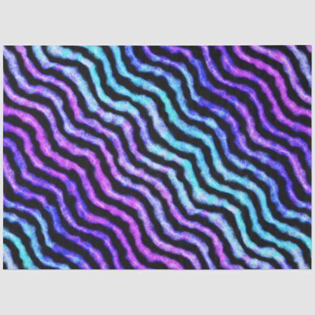 Wavy Wasserfarbe - cyan und lila : Seidenpapier (Vorderseite)