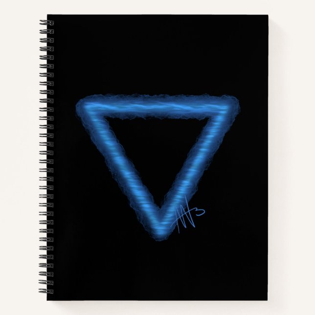 Wavy Water Element Alchemy Symbol Spiral Notizbuch (Vorderseite)