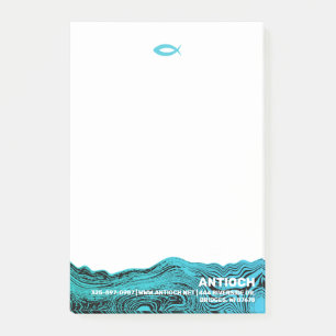 Wavy Waters Jesus Fish Post-it Klebezettel