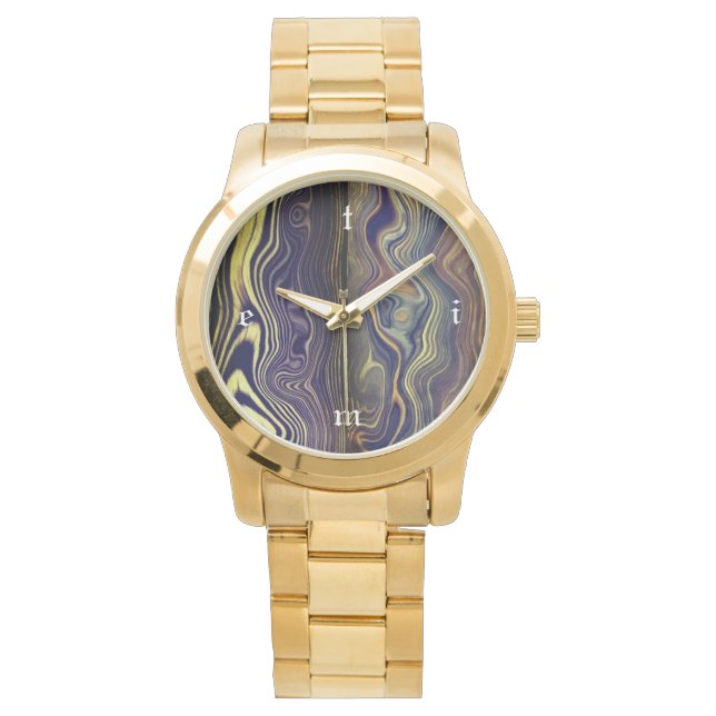 Wavy Wood TIME Stück Armbanduhr (Vorderseite)