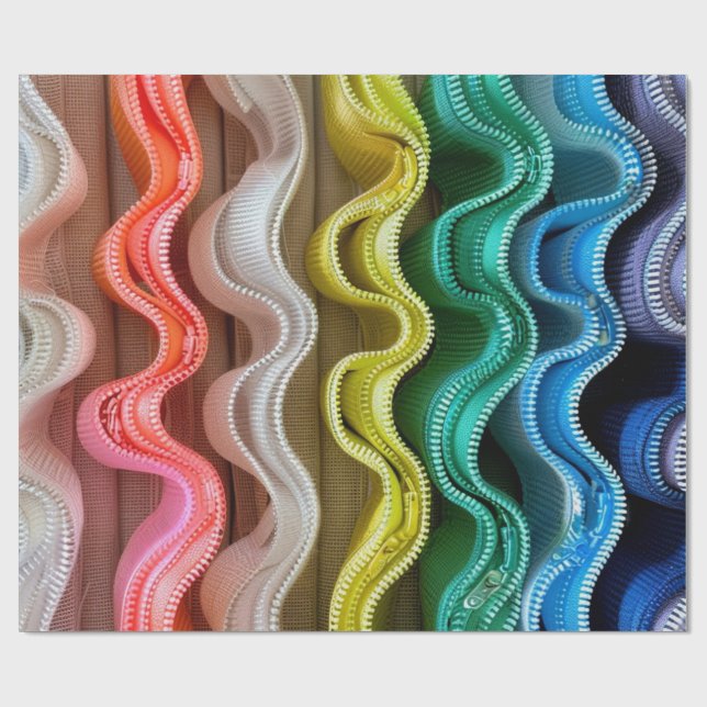 Wavy Zippers Geschenkpapier (Flach)