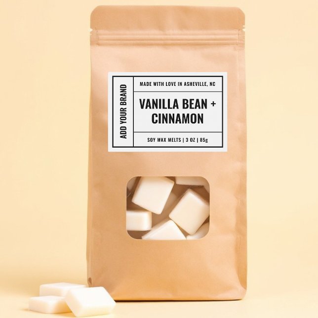Wax Melt Minimalistisch Modern 3x2"-Label Lebensmitteletikett (Von Creator hochgeladen)